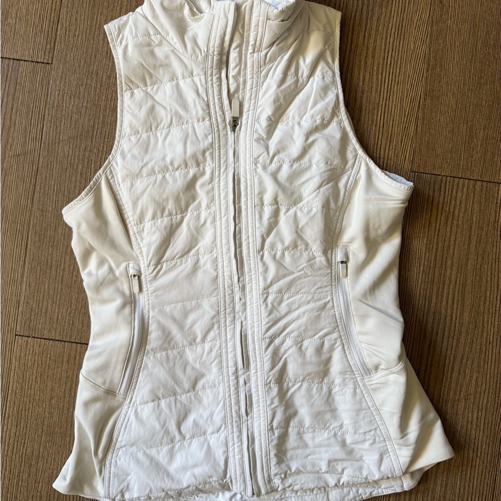 White Quilted Sleeveless Vest